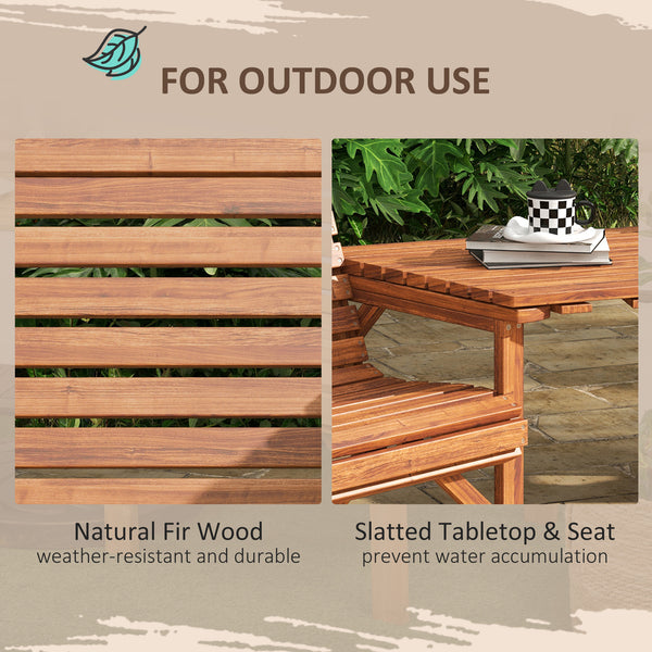 Set of 3 outdoor benches for garden and balcony, light brown