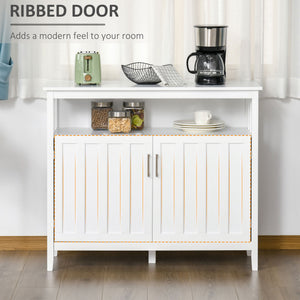 Sideboard/storage cabinet with 2 doors and adjustable shelves for kitchen and dining room, white