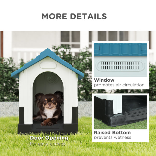 Outdoor kennel with windows and elevated base