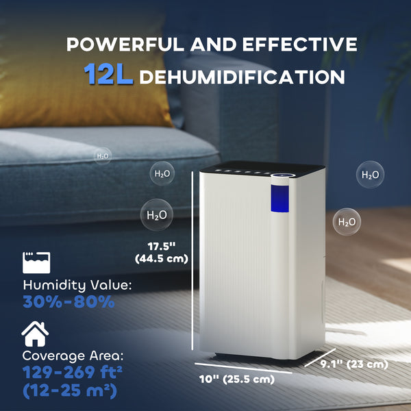 25 Pints Per Day Dehumidifier with Continuous Drainage