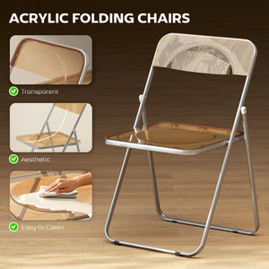 Set of 4 transparent acrylic folding chairs