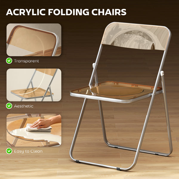Set of 4 transparent acrylic folding chairs