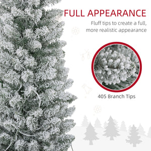 7ft Pre-Lit Green Artificial Christmas Tree with Warm White LED Light