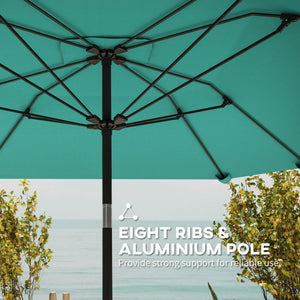7.6-foot aluminum patio umbrella, sky blue