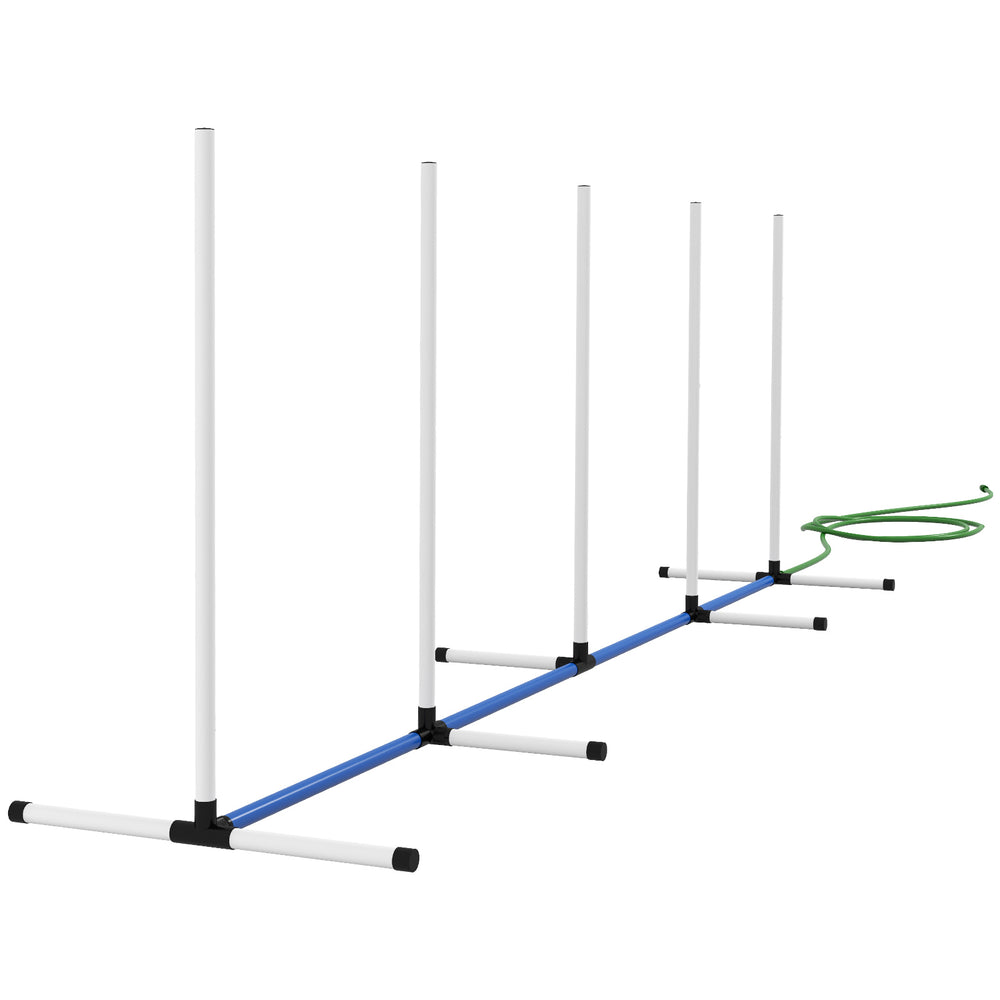 2-Piece Dog Agility Kit with Weave Poles, White