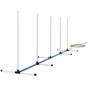 2-Piece Dog Agility Kit with Weave Poles, White