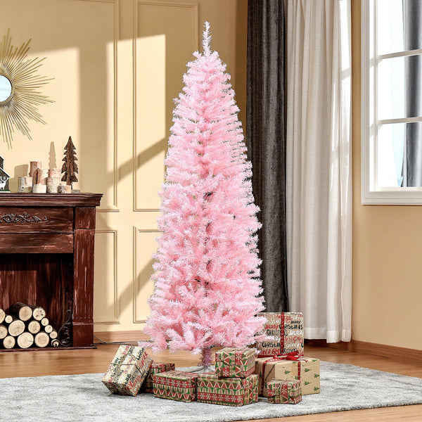6ft Pink Pop-Up Artificial Christmas Tree