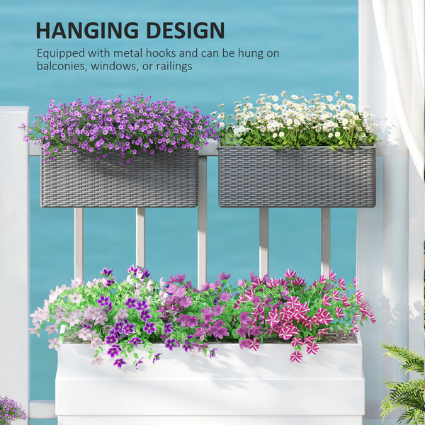 Set of 2 hanging flower pots, grey