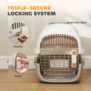 Hard-sided pet carrier for small animals, 19 in.