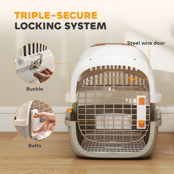 Hard-sided pet carrier for small animals, 19 in.