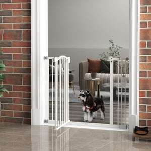 Extra Tall White Dog Gate with Door