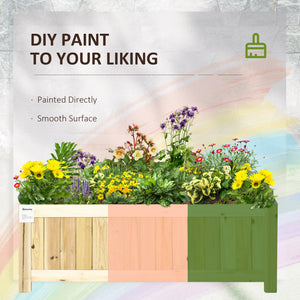 Folding raised wooden planter for garden and terrace