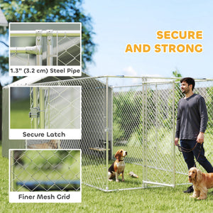 Galvanized steel kennel with waterproof cover