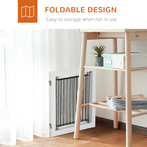 Freestanding foldable barrier with 2 support legs, white