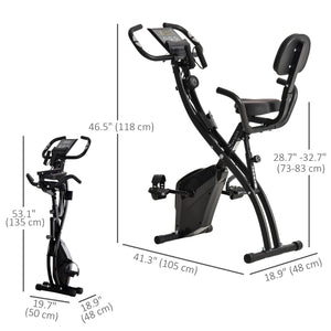 3-in-1 Folding Exercise Bike with 8-Level Magnetic Resistance, Black