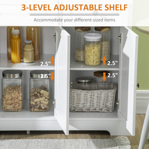 Modern buffet with 2 drawers and adjustable shelves, ideal for the dining room, white.