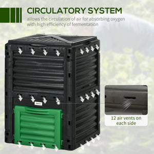 80-gallon (300-liter) outdoor composter, green