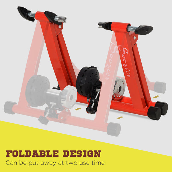 Magnetic indoor bike rack, red
