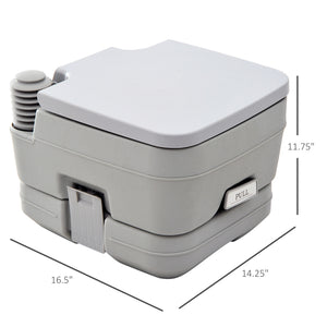 Portable travel toilet with flushable water tank, 10 liters 
