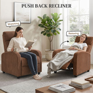Corduroy recliner, brown