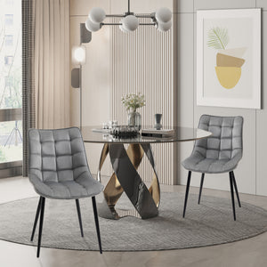Set of 2 upholstered dining chairs, gray