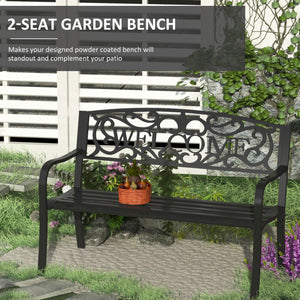 2-seater metal garden bench