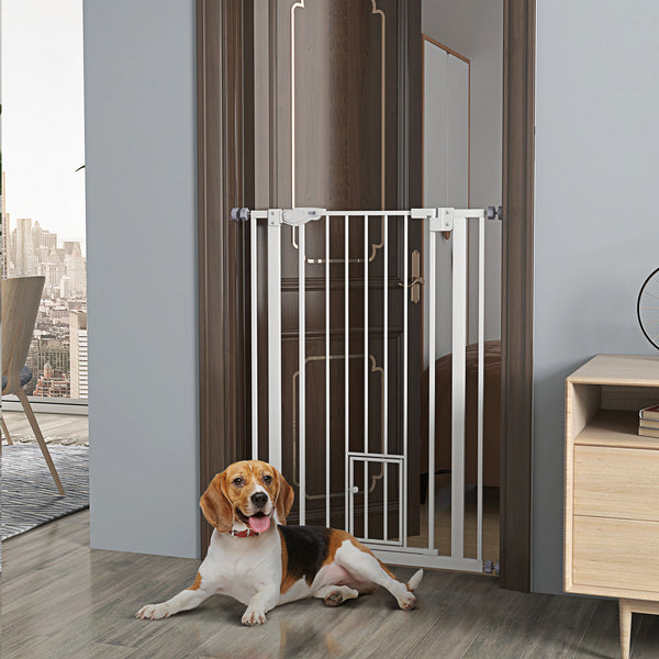 White easy-open safety gate