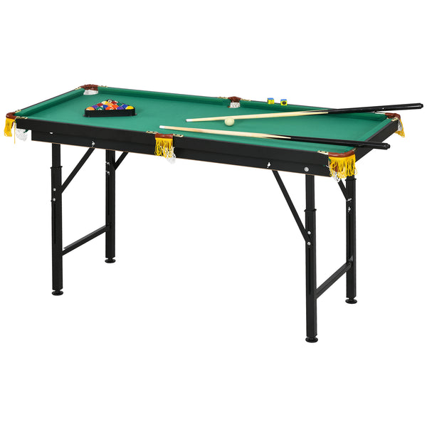 55-inch Folding Pool Table, Adjustable Height with Accessories