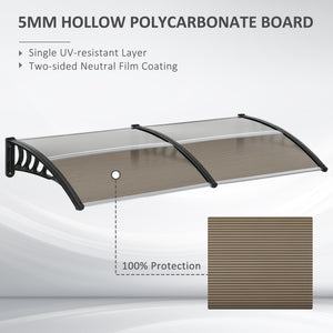 Door and window awning, 6.6 x 3.1 feet, brown
