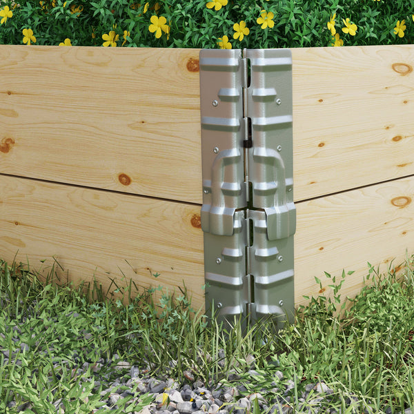 Raised wooden planter with two compartments