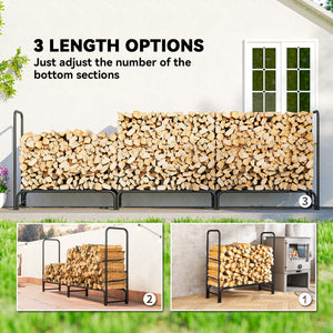 10 ft. firewood rack with cover and 660 lb. capacity