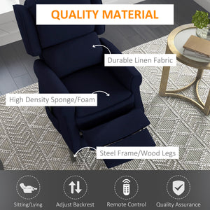 Blue Reclining Massage Chair with Lift Back