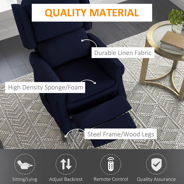 Blue Reclining Massage Chair with Lift Back