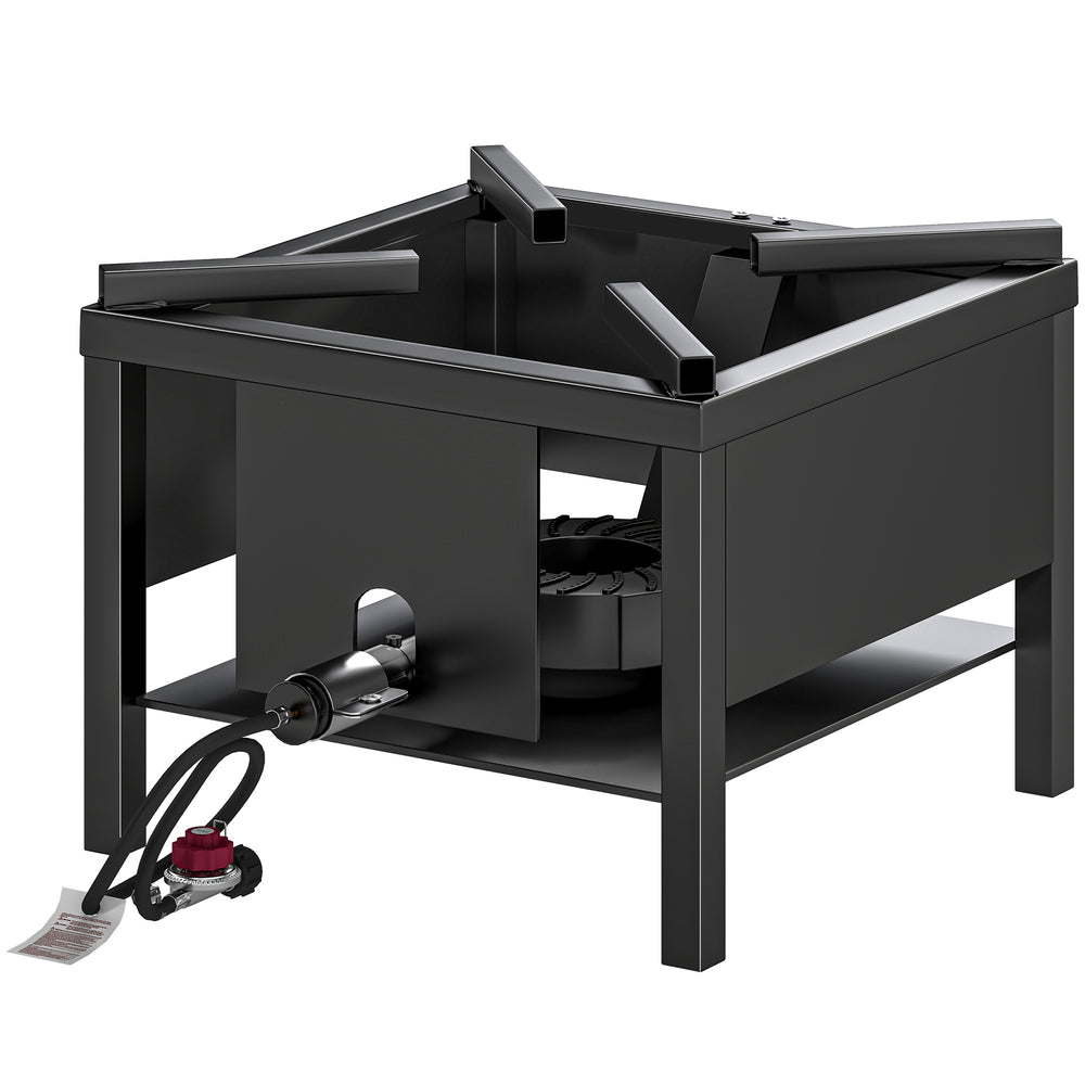 65,000 BTU High-Pressure Propane Burner with Detachable Legs, Black