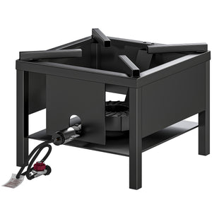 65,000 BTU High-Pressure Propane Burner with Detachable Legs, Black