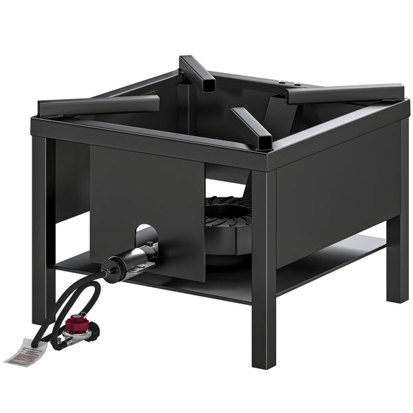 65,000 BTU High-Pressure Propane Burner with Detachable Legs, Black
