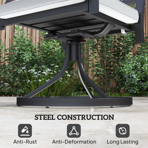 Set of 2 metal swivel and rocking chairs with cushion and armrests