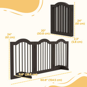 Freestanding pet gate, coffee color