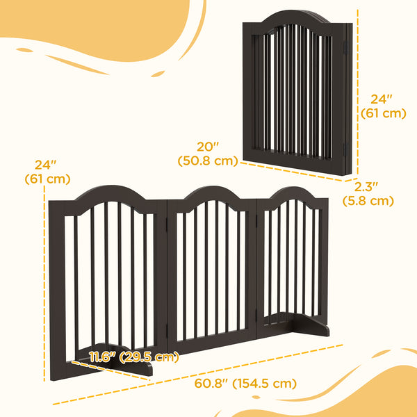 Freestanding pet gate, coffee color