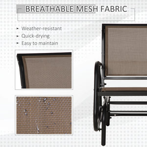 Garden armchair with breathable mesh seat and backrest, metal frame and armrests, brown
