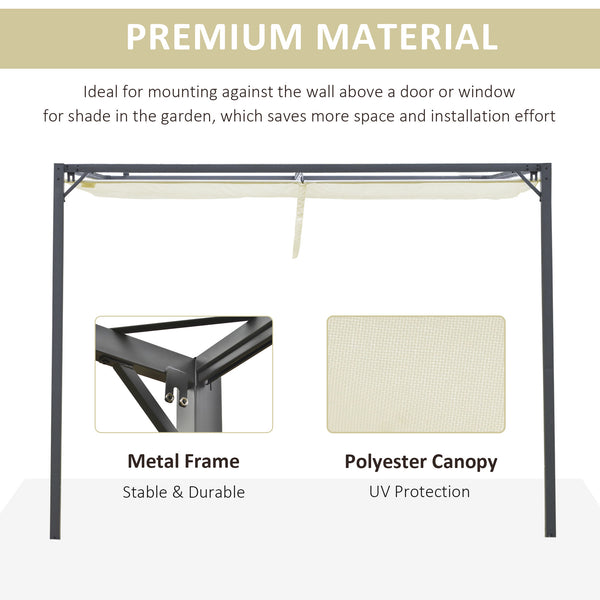10 x 10 pergola with retractable awning, cream white