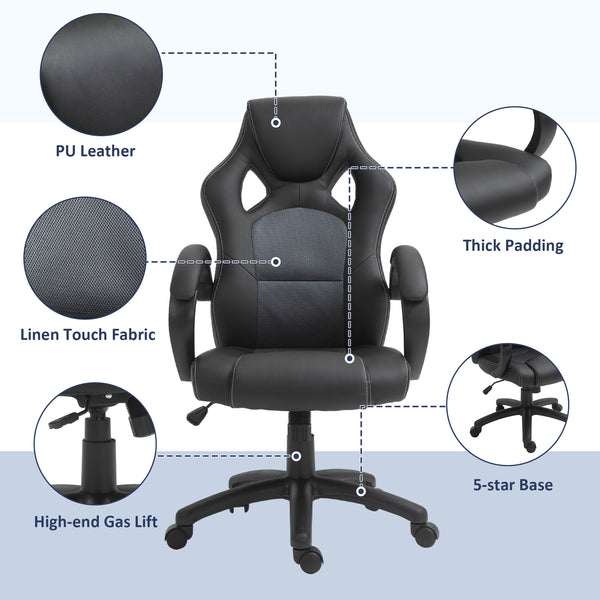 Gaming office chair with swivel casters