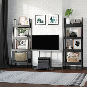 Set of 2 4-Tier Ladder Shelves, Black