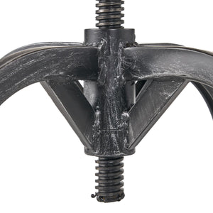 Rustic Fir Wood Bar Stool with Iron Legs, Swivel Footrest, Natural