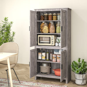 Storage unit with 4 doors and 3 adjustable shelves, anthracite gray