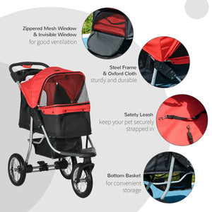 Luxury Pet Stroller, Red
