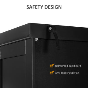 Tall kitchen cabinet with drawer and adjustable shelves, black