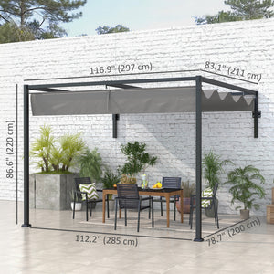 7 x 10 lean-to pergola with retractable roof