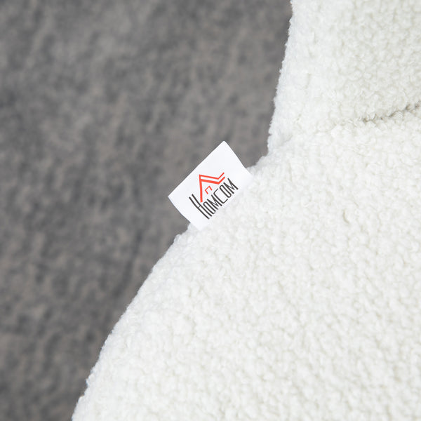 Set of 2 cashmere-look bar stools, cream white