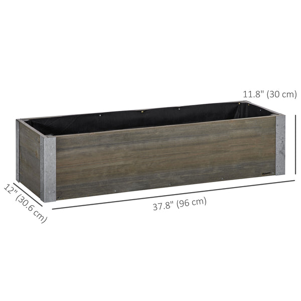 Raised wooden planter, light grey